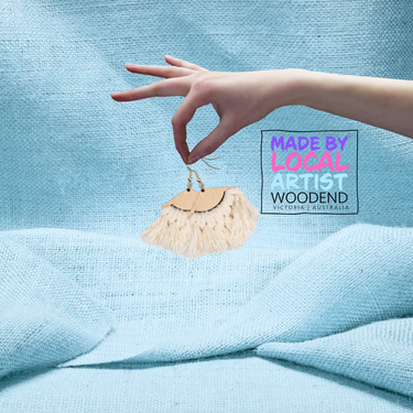 Macramé Earrings - White - Unicorn Fart Productions